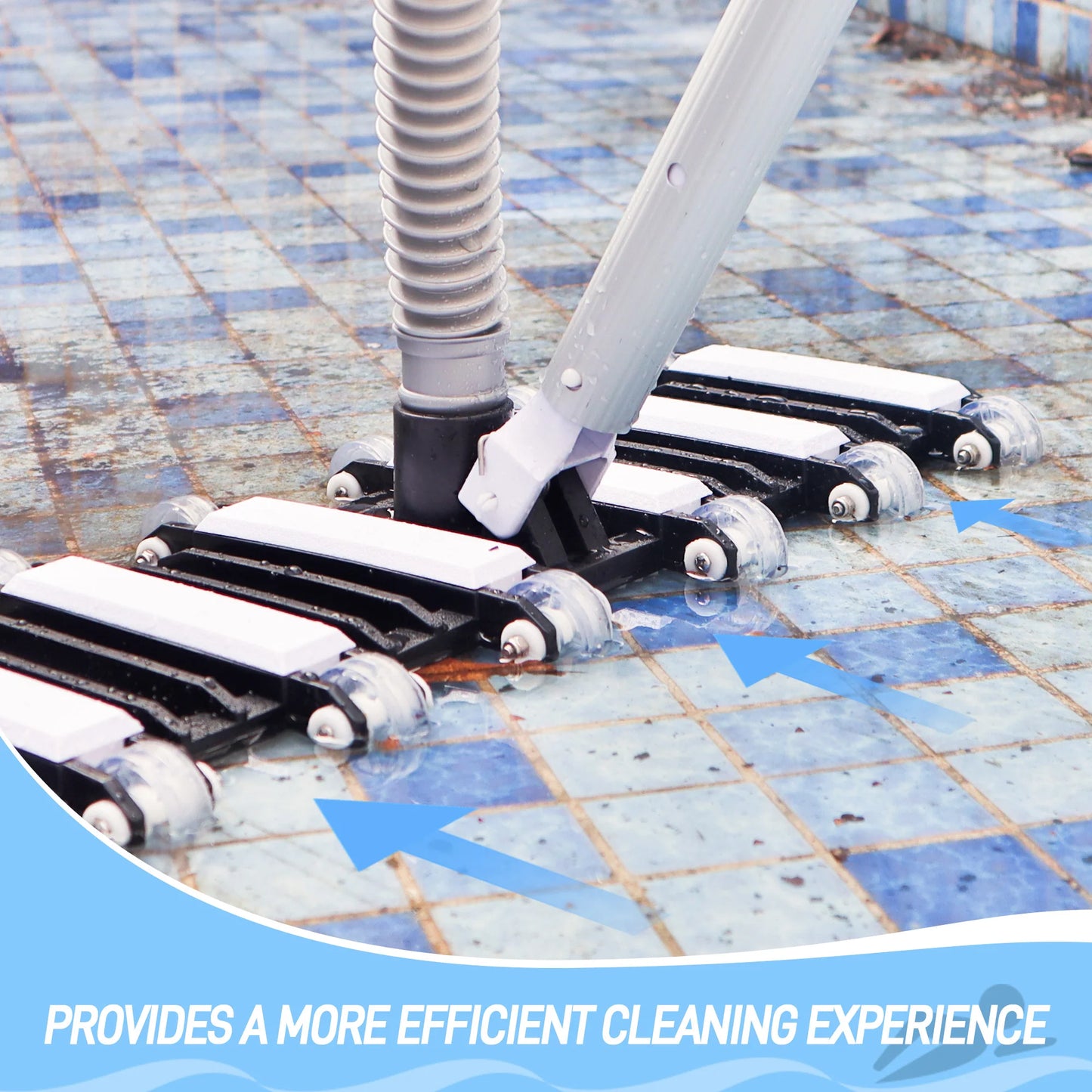 1pc Extra-Wide Deep Cleaning Pool Vacuum Head,Compatible with Standard Pool Poles & Hoses for All Pool Surfaces