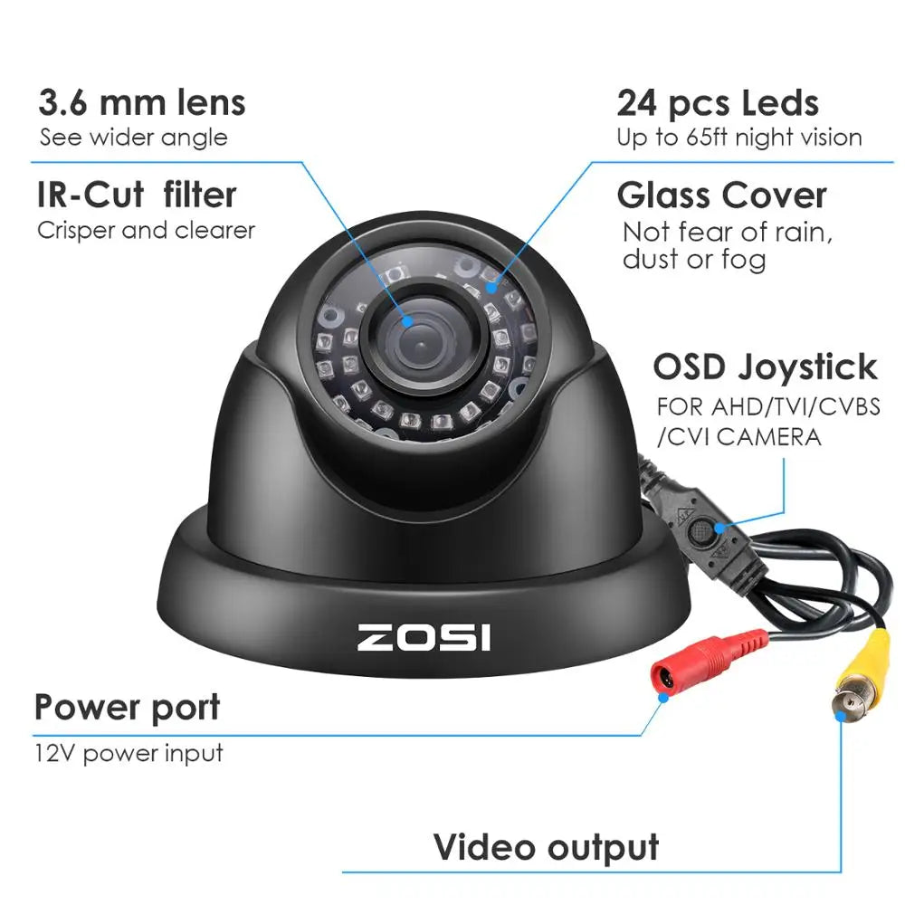 1080P 2MP TVI CVI AHD CVBS 4-in-1 Video Surveillance Outdoor Dome Camera HD Weather proof Home Security Camera System
