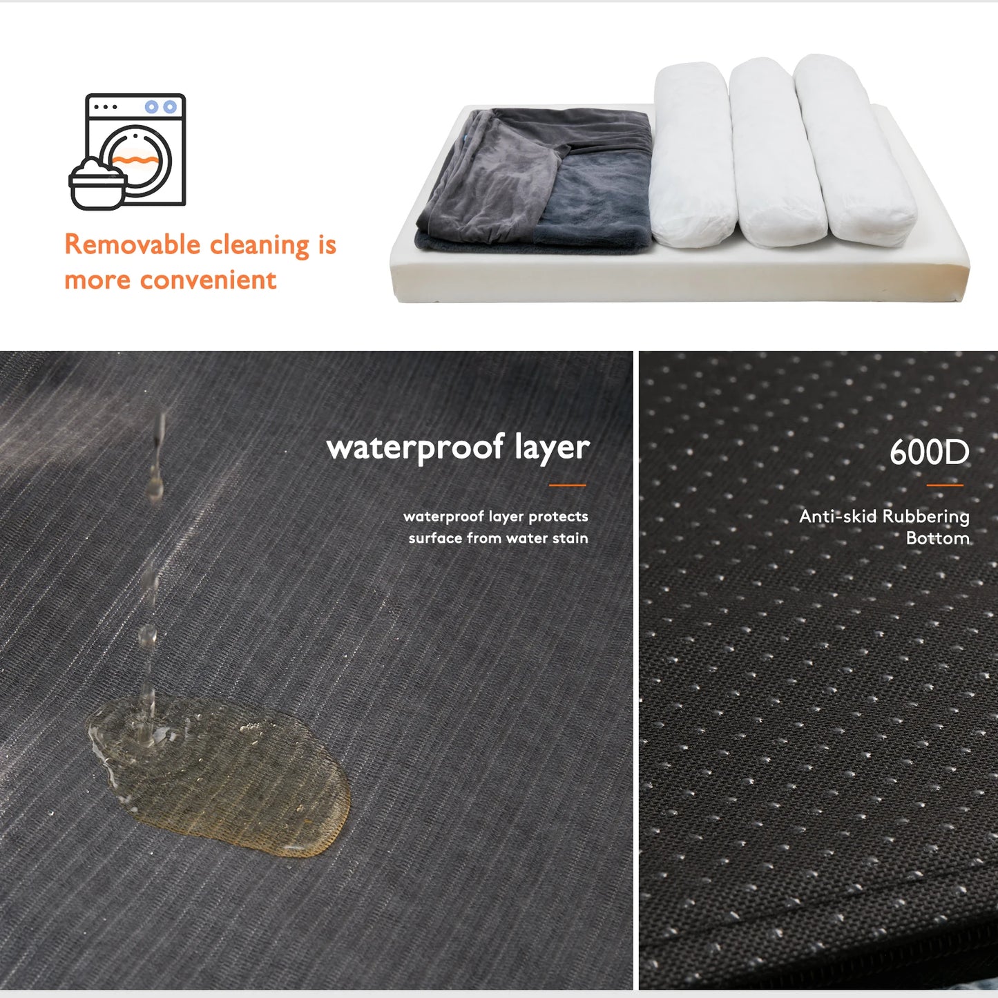 XXL Large Orthopedic Dog Bed Cozy Pet Dog Bedding with Washable Cover