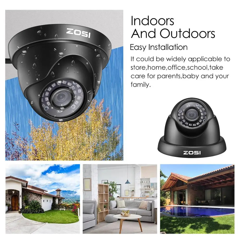 1080P 2MP TVI CVI AHD CVBS 4-in-1 Video Surveillance Outdoor Dome Camera HD Weather proof Home Security Camera System