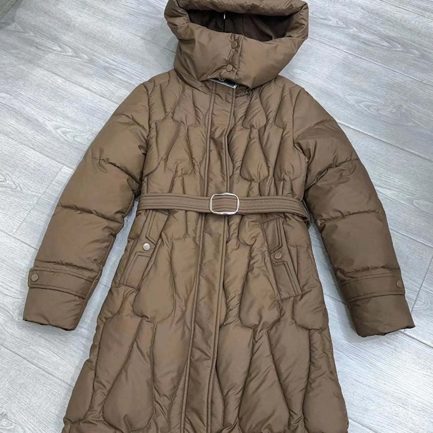 Knee Length Cotton Jacket For Women, Loose And Thickened Overcoat
