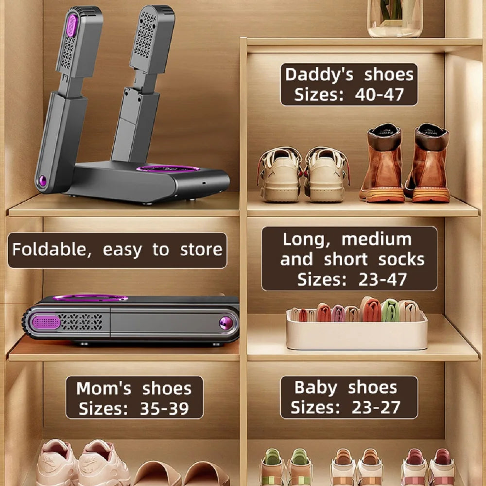 Electric Shoe Dryer, Adjustable, Quick Drying Deodorizing