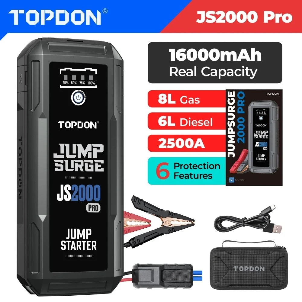 Jump Starter Power Bank, 12V Car Starting Device 16000Mah Battery Jump Start for Car Booster