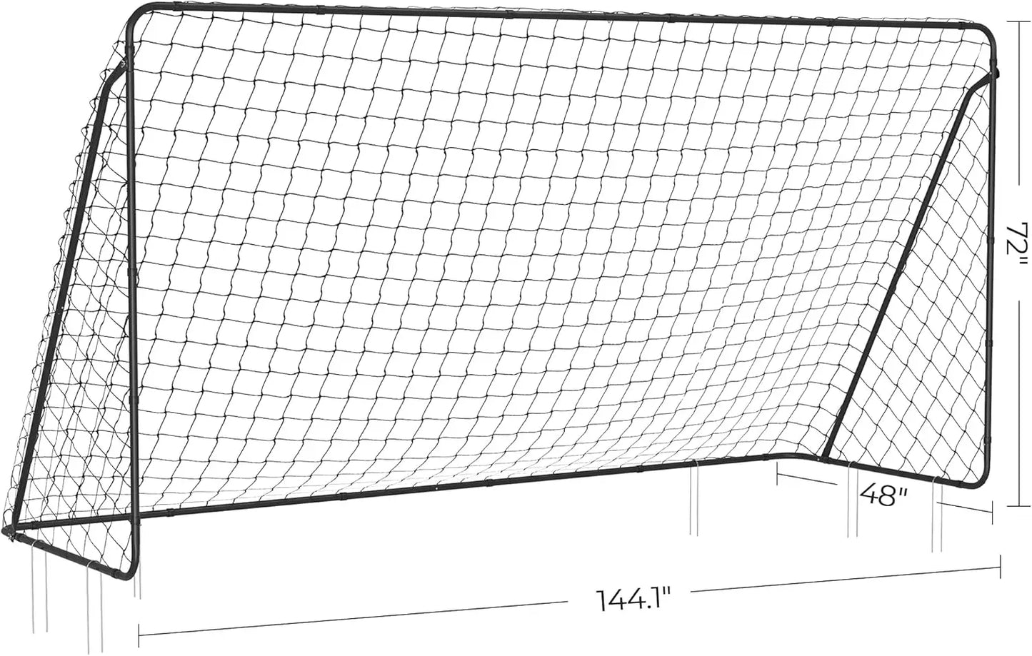 Children's Soccer Goal 12 x 6 Foot, Quick Assembly