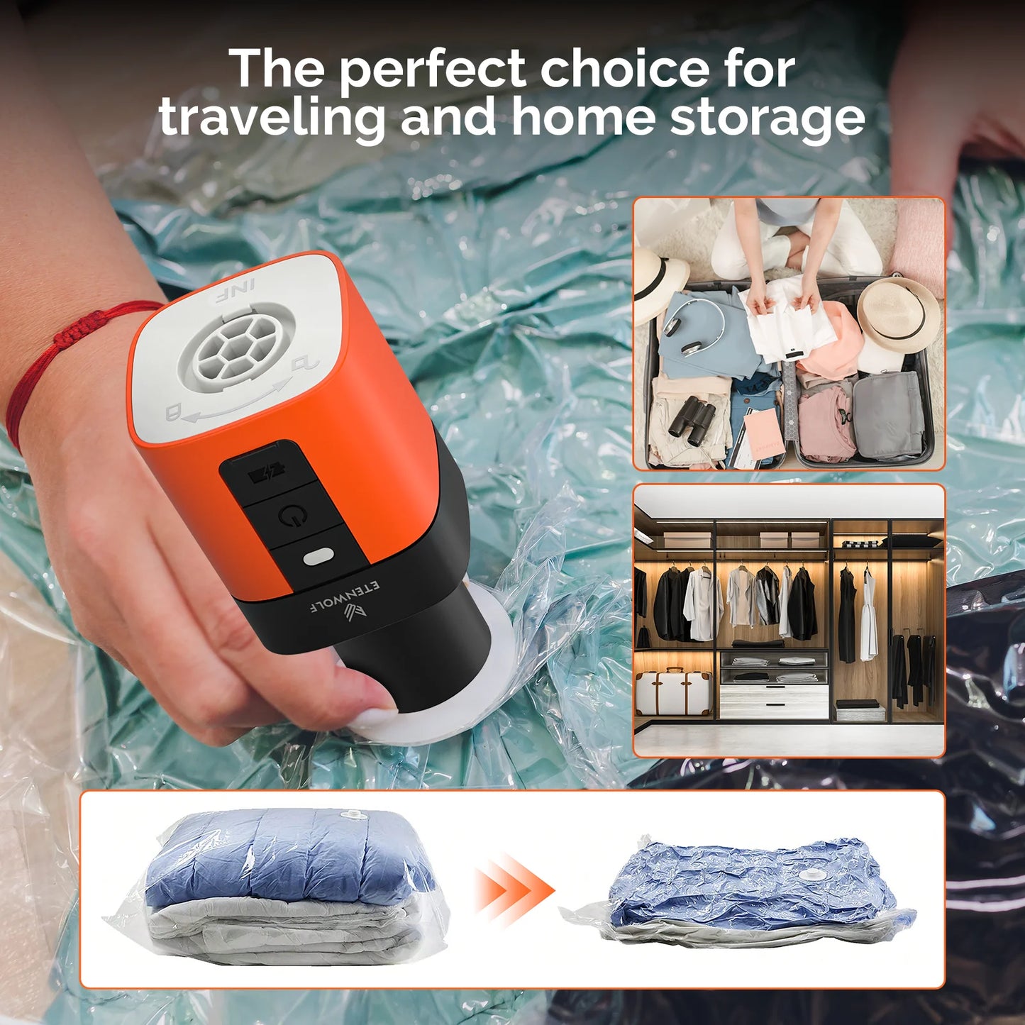 Electric rechargeable Air Pump 2600mAh Camping Light Outdoor Pump for Air Mattress Pool Floats Sleeping Pads