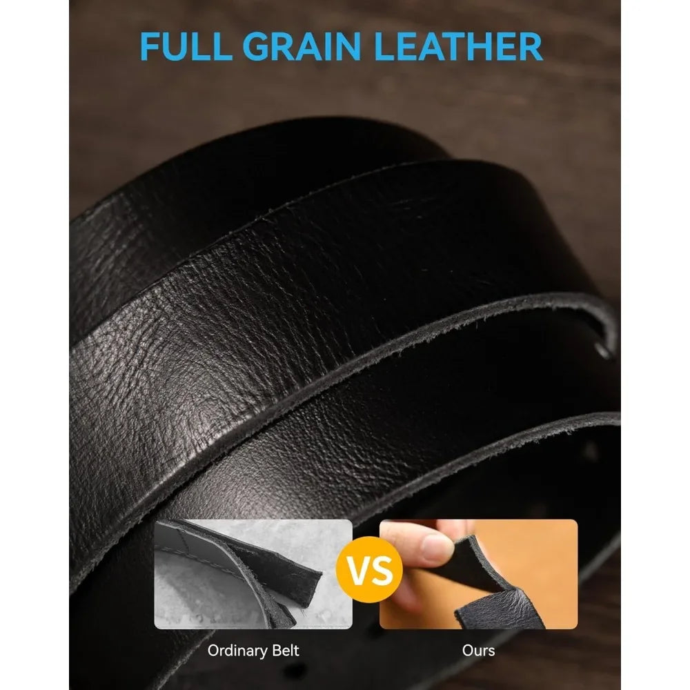 Mens Belts Casual with Genuine Leather