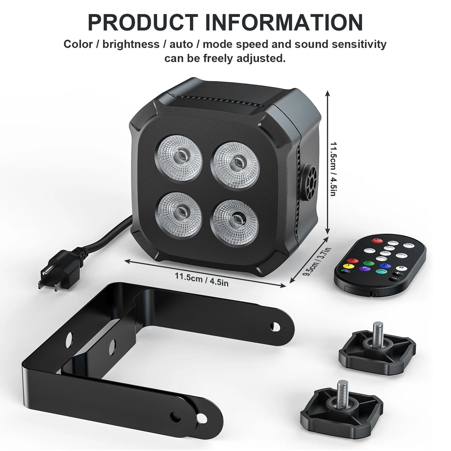 4Pcs 30W Stage Lights, 4x8W Led Light, Remote & DMX Controlled Stage Light