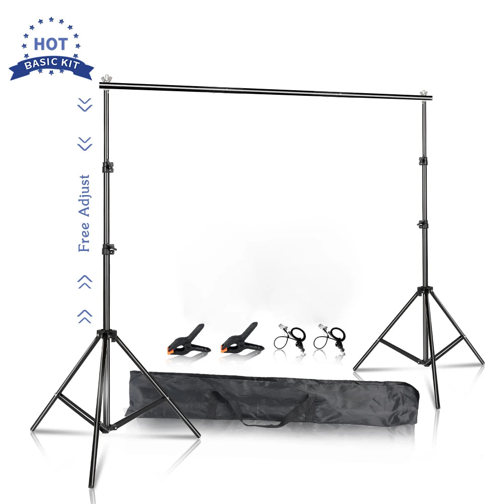 8.5ft x 10ft Pro Photography Photo Backdrop Stand and Support System + Carry Bag