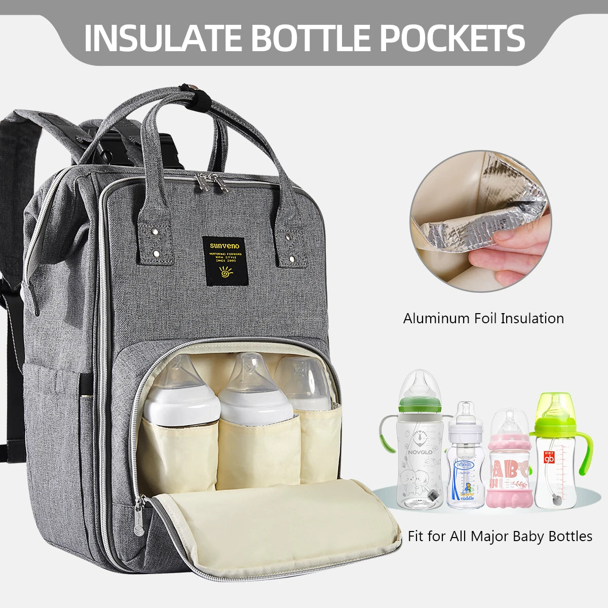 Stylish Upgrade Diaper Bag Backpack Multifunction Travel Back Pack Large Capacity
