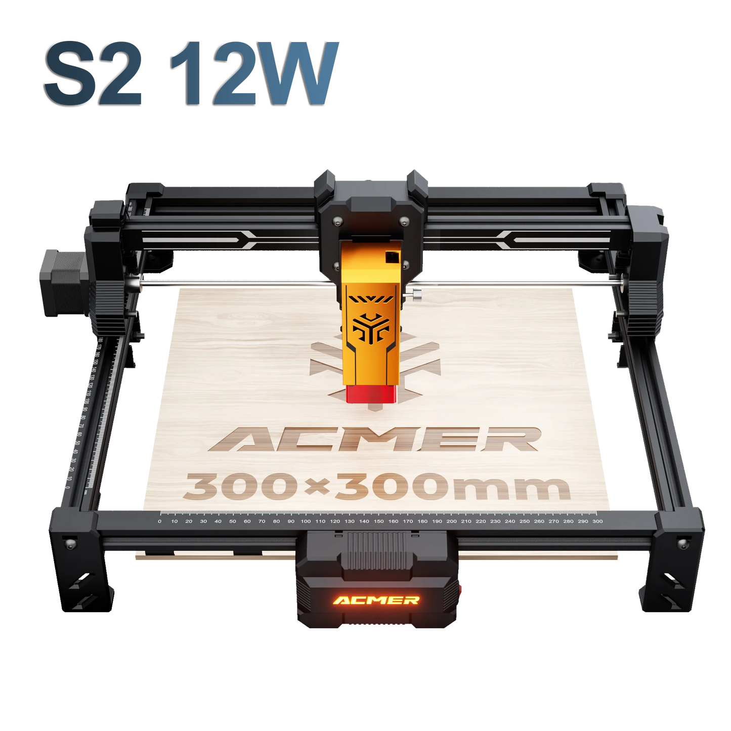 12W 7W 4W Laser Engraver and Cutting Machine Tool, CNC Working Area 300*300mm for Engravable Plywood Acrylic Leather