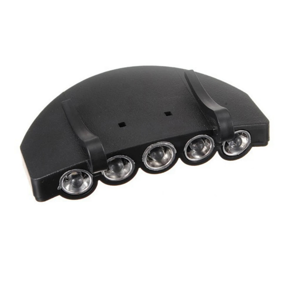 5 Led Headlamps Cap Lights Clip On Hat Headlight Night Fishing, hiking, Camping Light With Battery