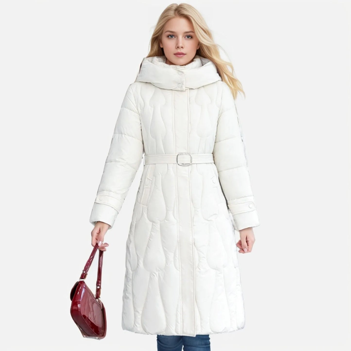 Knee Length Cotton Jacket For Women, Loose And Thickened Overcoat