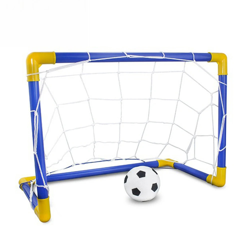 Foldable Kids Foot ball Goal Training Practice, Goal Post with Net, Ball and Pump Outdoor Game Set