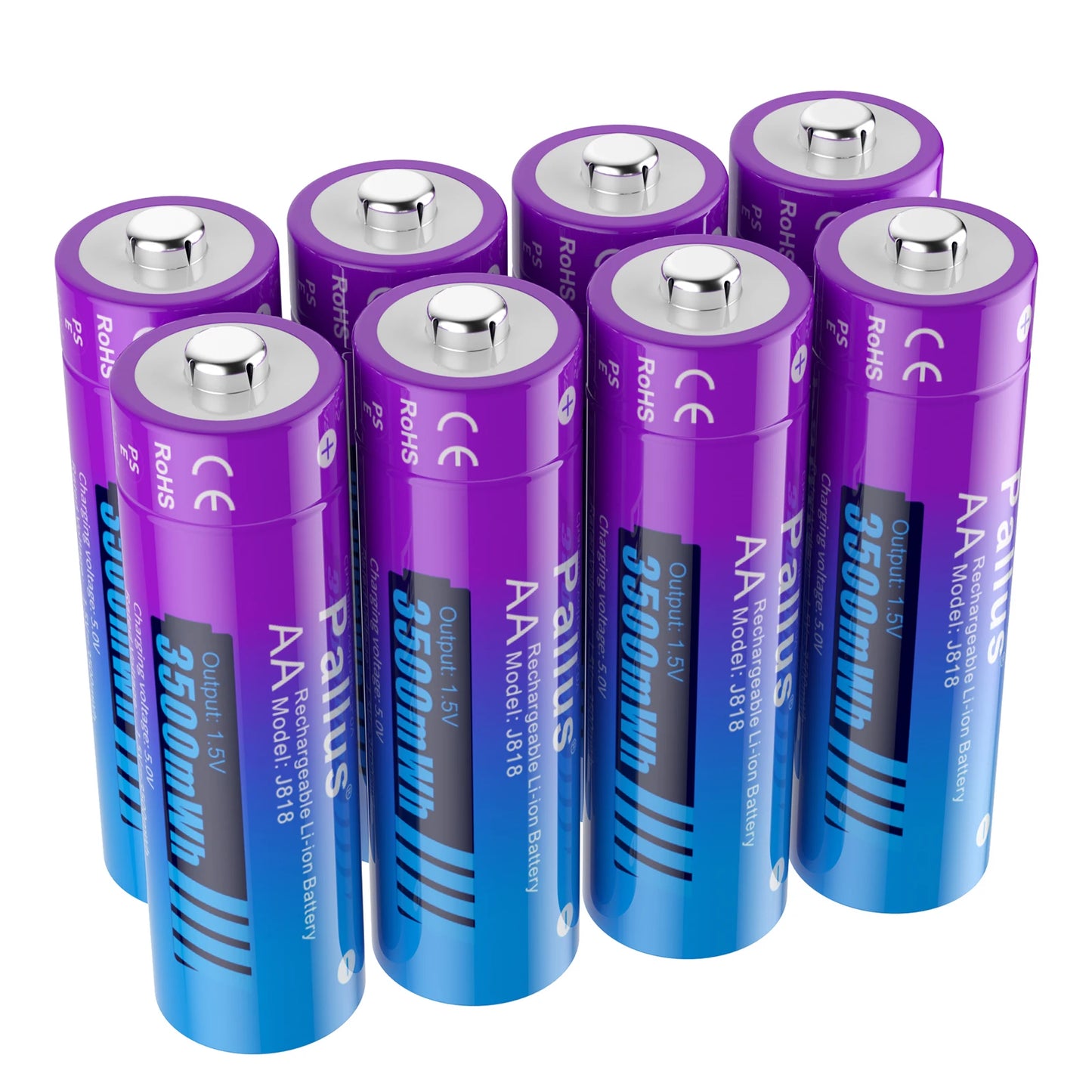 1.5V AA Lithium 3500mWh Li-ion Rechargeable Batteries with LCD Smart Battery Charger for AA AAA