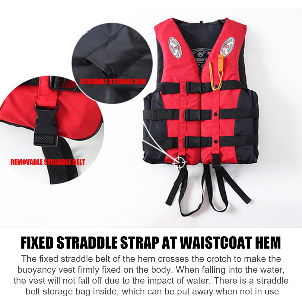 Life Jacket Water Sports Buoyancy Life Vest for Kids Adults Red
