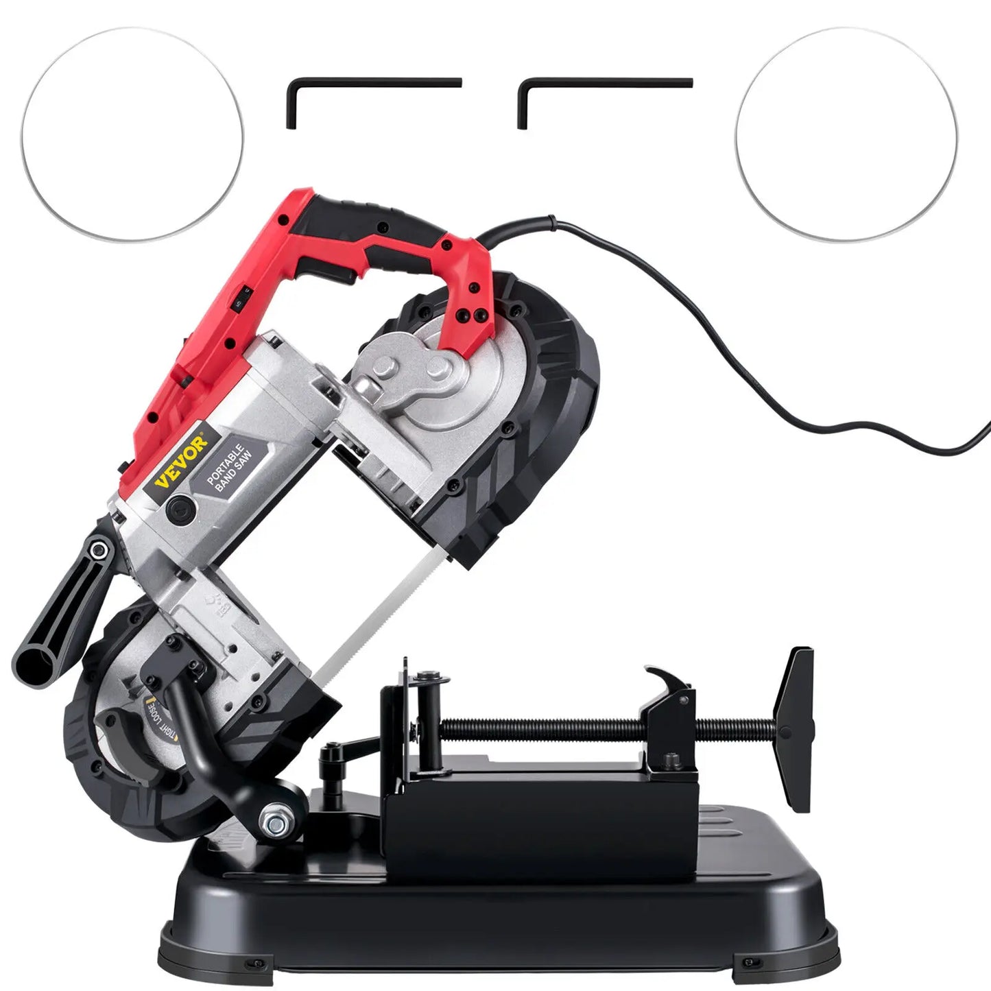 Portable Band Saw, 5Inch Cutting Capacity. Cordless Variable Speed 10Amp Motor, Deep Cut Bandsaw for Metal Wood Pipes Rebar