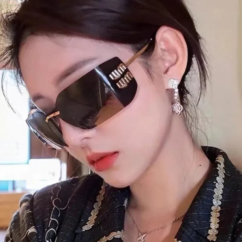 Frameless Design Sunshade Metal Women's Sunglasses High Quality Decoration