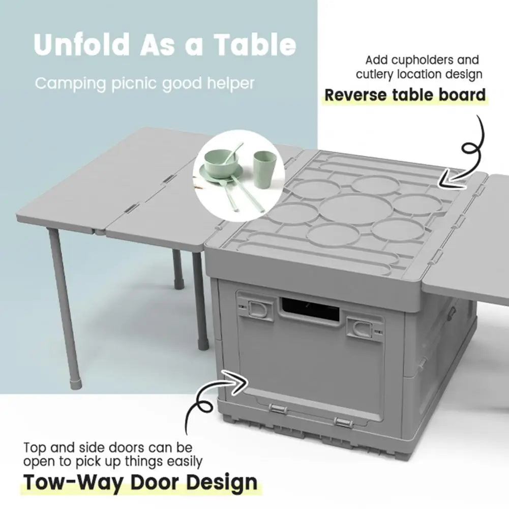 Portable Folding Table with Storage Compartment