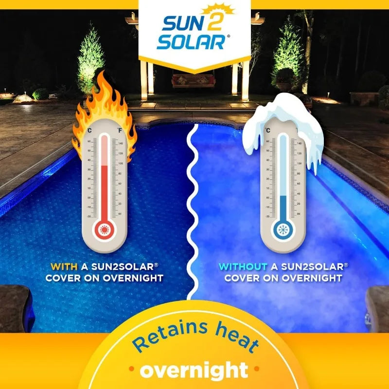 Sun2Solar Blue 20 ft x 40 ft Rectangle Pool Solar Cover , for Heating Rectangular Inground & Above Ground Swimming Pools