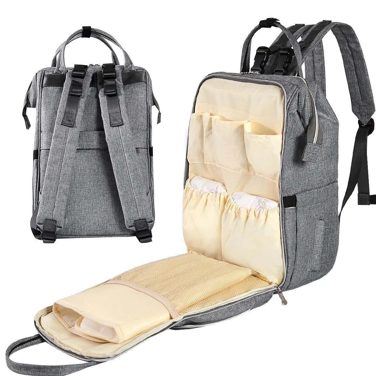Stylish Upgrade Diaper Bag Backpack Multifunction Travel Back Pack Large Capacity