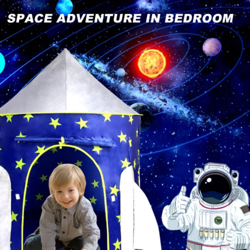 Rocket Spaceship, Kids Play Tent, Unicorn Pop up Tent, Foldable Indoor & Outdoor