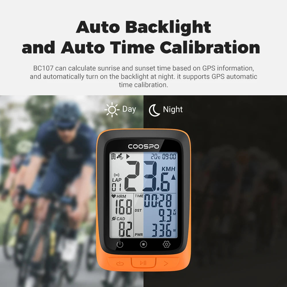 Waterproof Bike Computer GPS Wireless Cycling Odometer Speedometer 2.4" Bluetooth 5.0 ANT+ GPS BDS