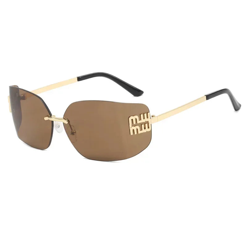 Frameless Design Sunshade Metal Women's Sunglasses High Quality Decoration