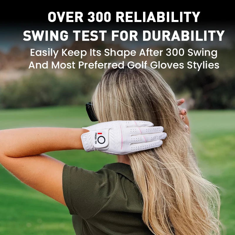 Women's Golf Gloves Pair Both Left and Right Hand, Wet Hot Cool Grip