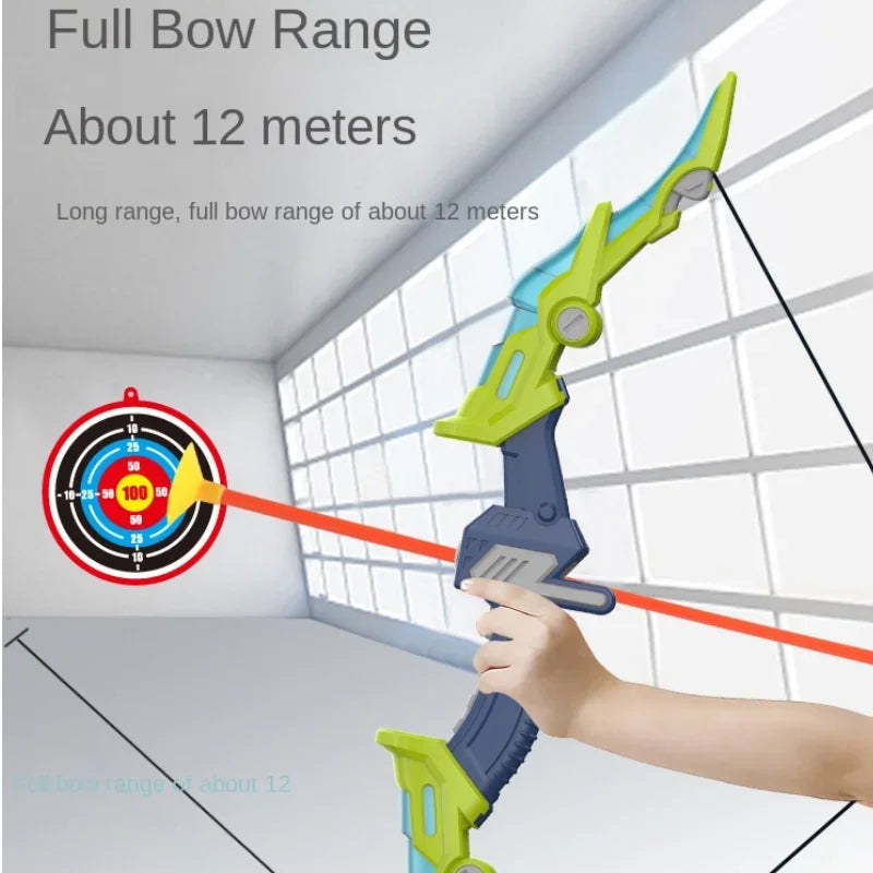 2PC Children Large Archery Toy Set, Soft Arrow Cross bow, Suction Cup Target LED Light