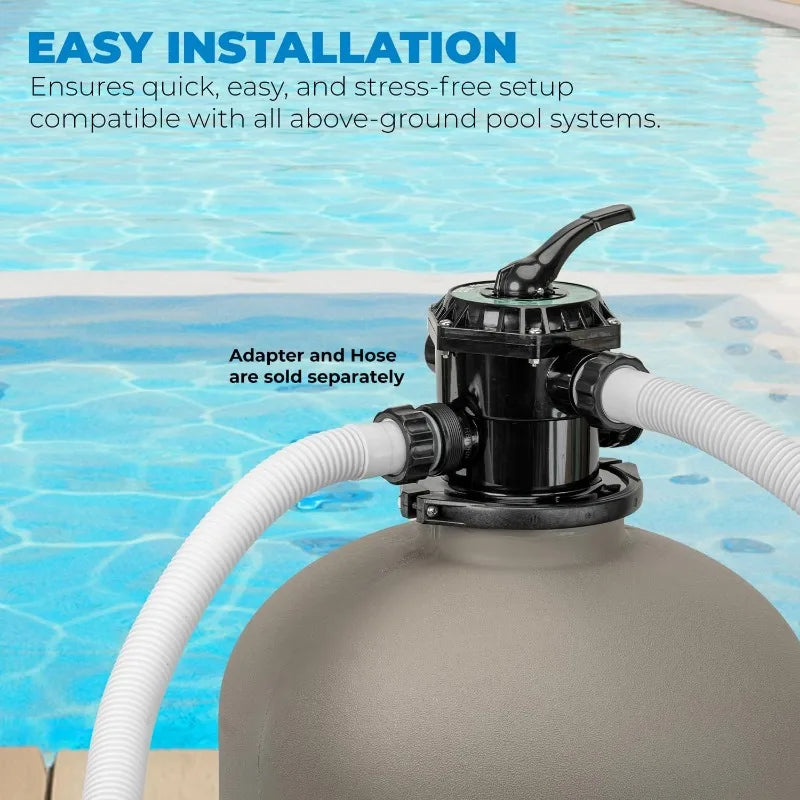 XtremepowerUS 24" Above Inground Swimming Pool Sand Filter System 7-Way Multi-Port Valve Pool Filter up to 29,400 Gallons