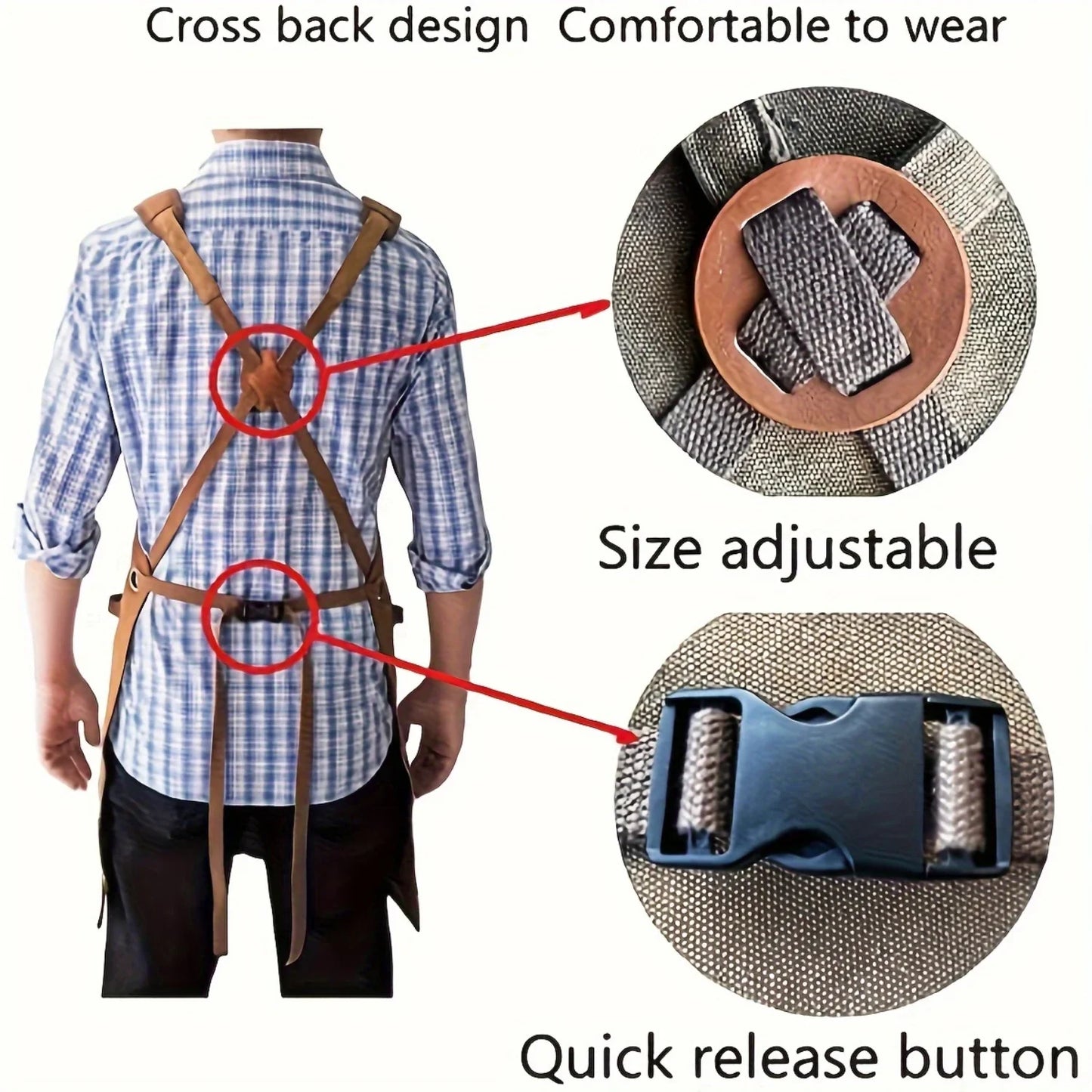 Waxed Canvas Apron with 9 Tool Pockets and Holders