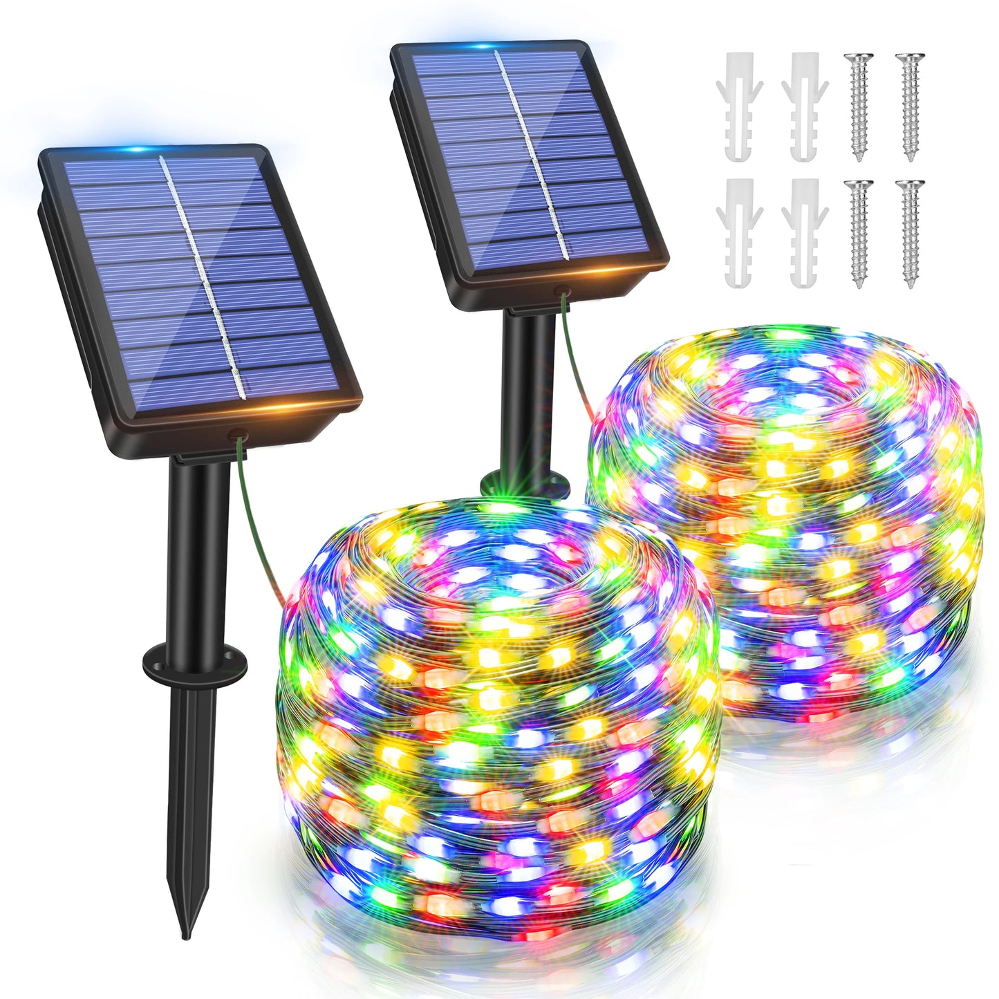 Solar String Lights Outdoor, 2 Pack Total 80FT 240LED Fairy Lights, 8 Modes, Waterproof for Yard, Garden, Room Decor