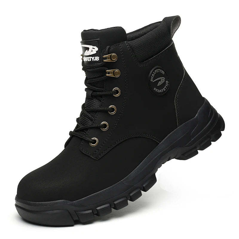 Mens Puncture-Proof Steel Toe Safety Boots Oil & Slip-Resistant