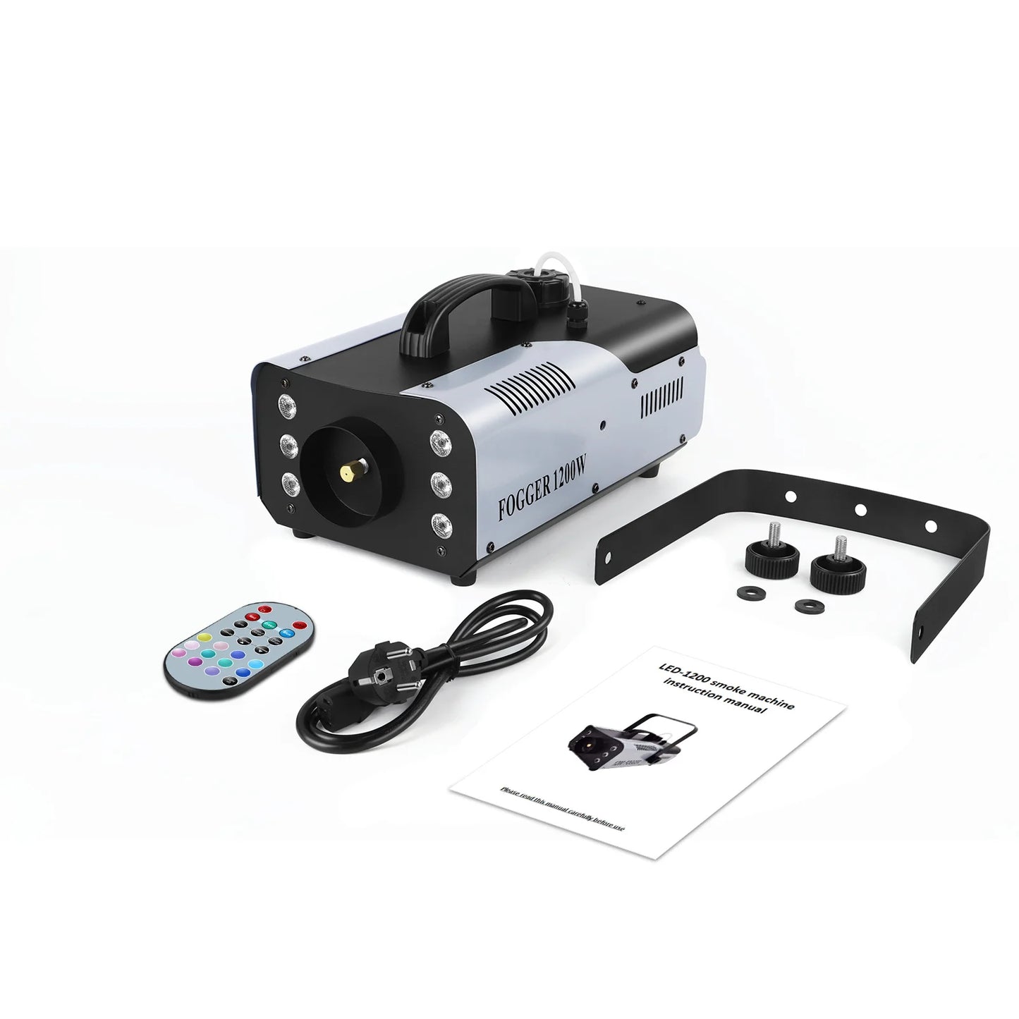 1200W Fog Machine 6LEDs Remote Fogger Colorful Smoke Machine