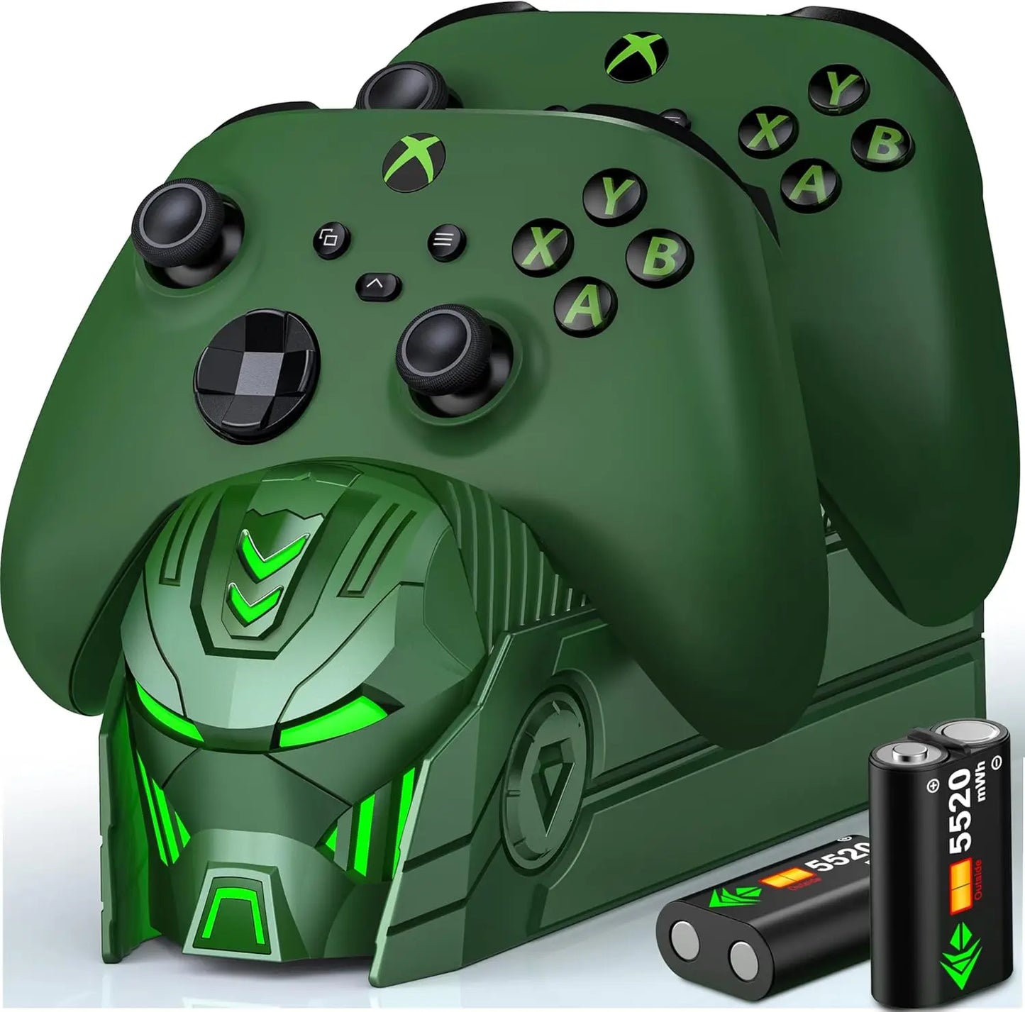 Xbox Charger Station with 2x5520mWh Rechargeable Battery Pack for Xbox One & Series X Controller, Dual Charging Dock