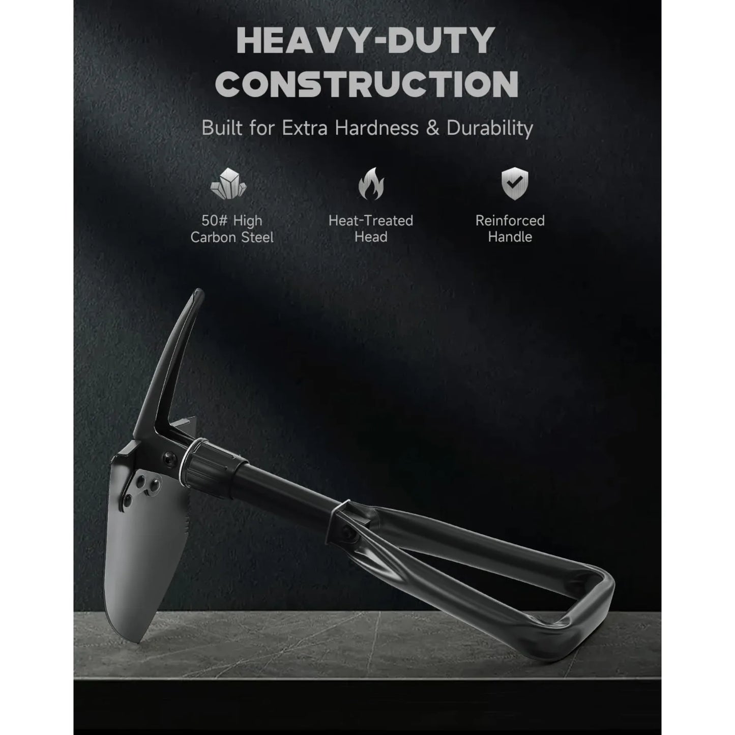 Mini Folding Shovel High Carbon Steel, Portable Lightweight Outdoor Tactical Survival, Foldable Entrenching Tool