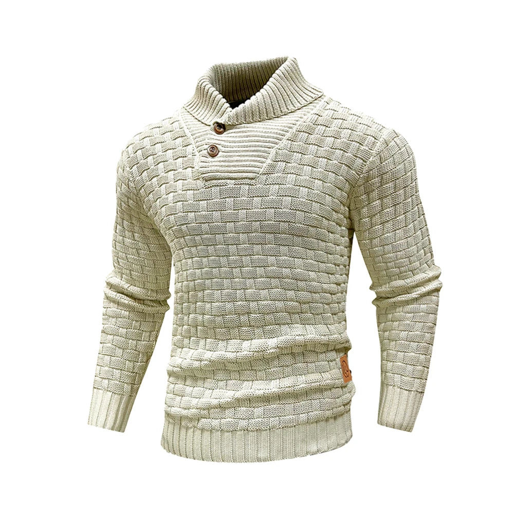 Men’s, Women Knitted Sweater Crew Neck Long Sleeve Pullover Textured Ribbed Edge