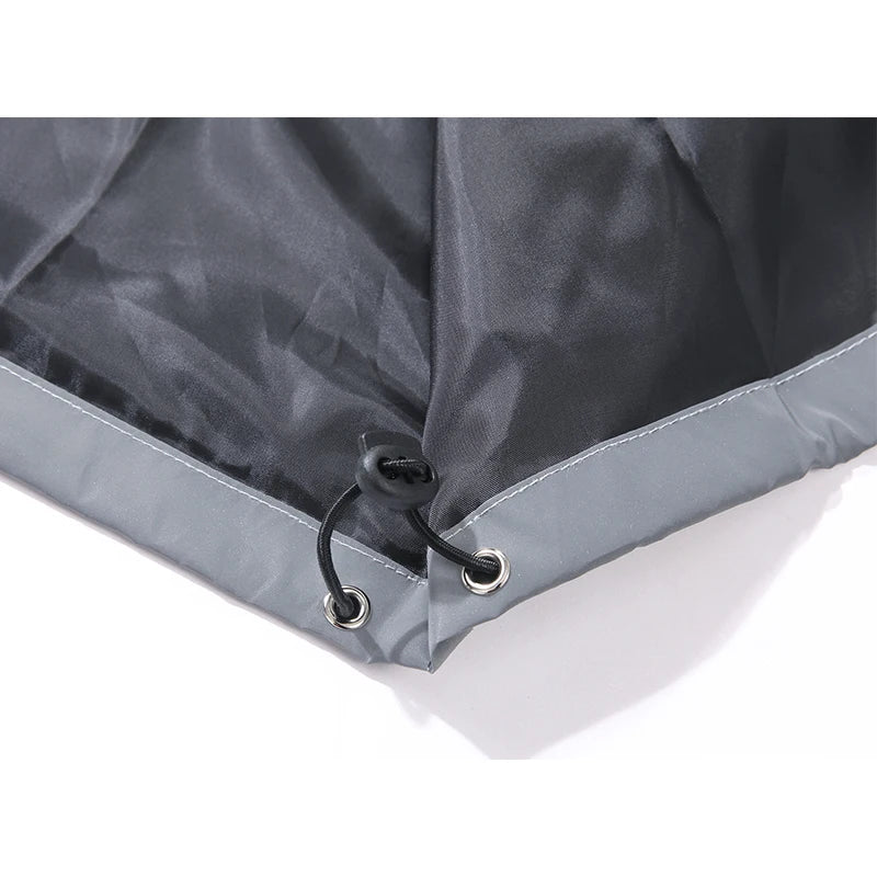 Mens Night Reflective Jacket Waterproof Zipper Windbreaker Hooded Jacket