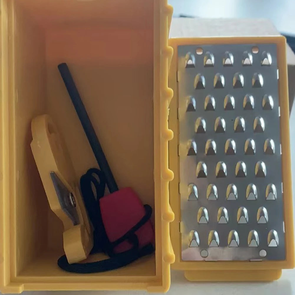 1/2 Pcs Tinder Maker with Fire Starter Portable Stainless Steel Grater Outdoor Survival Tool Tinder Making for Camping Hiking