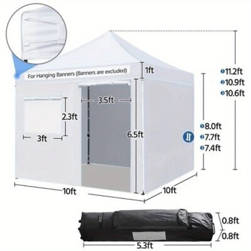 Commercial Pop Up Tent 10x10ft Canopy Waterproof Shelter