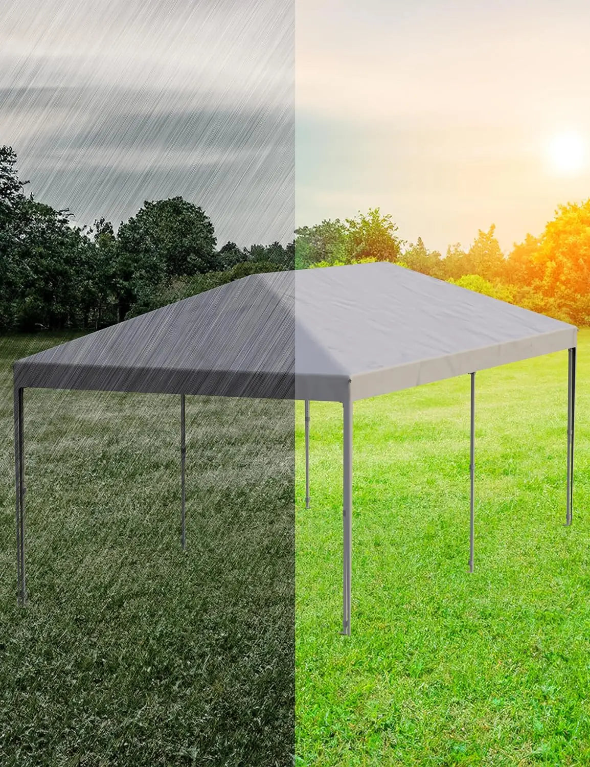 10'x 20' Pop up Canopy Tent, Instant Easy Setup Commercial Canopy Tent with 2Pcs Sidewalls, 12 Stakes & 6 Sandbags