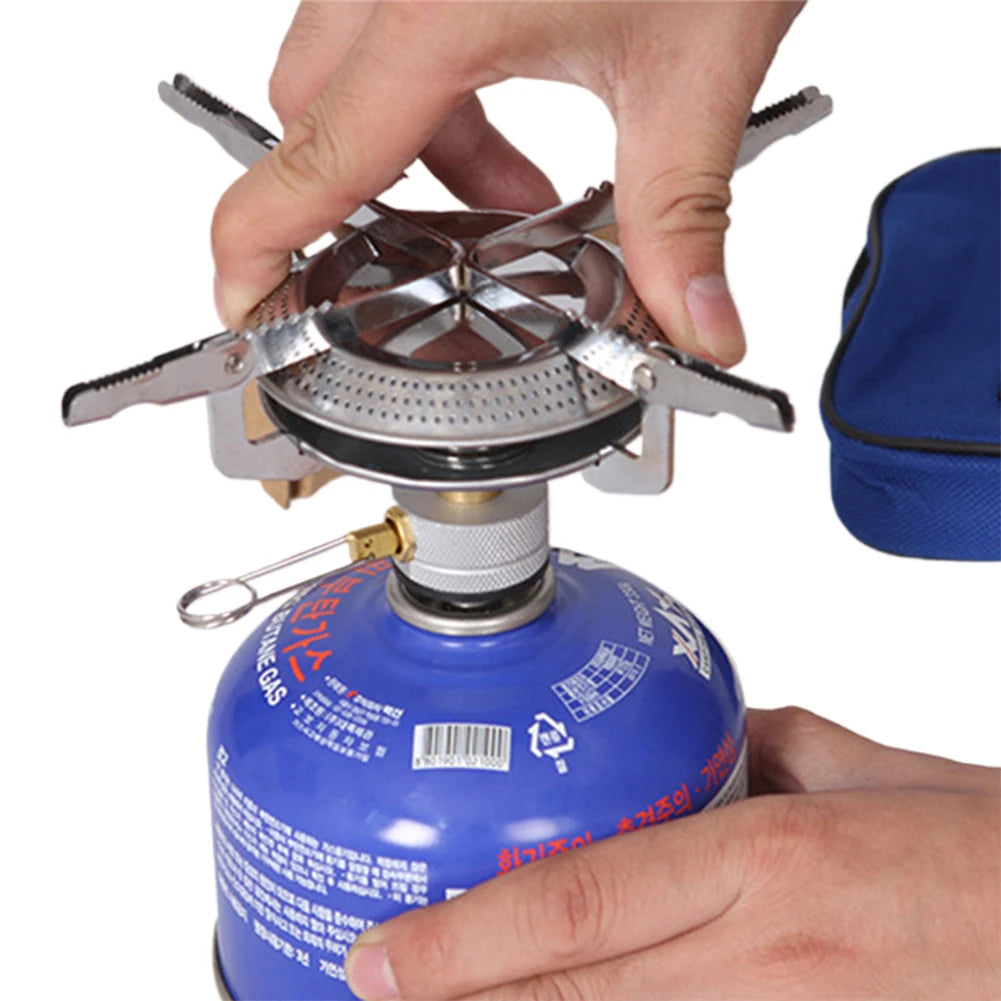 Outdoor Camping Gas Stove Small Camping Stove with Storage Bag Portable Cooking Stove Adjustable for Outdoor Camp