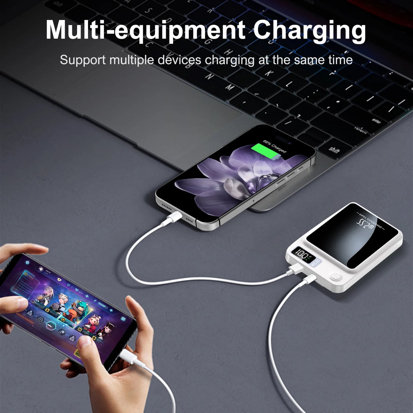 10000mAh Power Bank Magnetic Wireless Charger, PD 22.5W Fast Charging for iPhone 15/14/13/12/Pro Max/Pro/Plus/Mini/ Air Pods 3/2