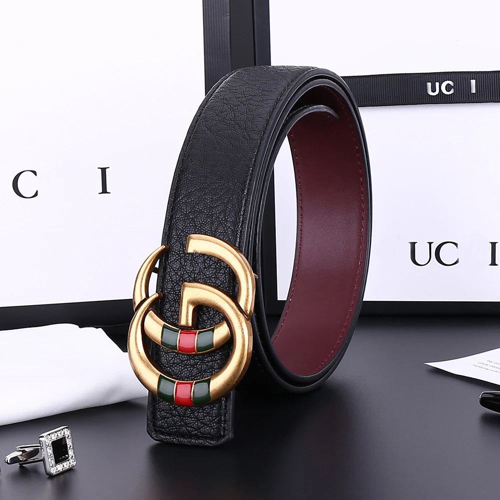 High-end Luxury Men's, Women's Belt, Versatile Business Belt, Classic Letter-sized LOGO Leather Belt.