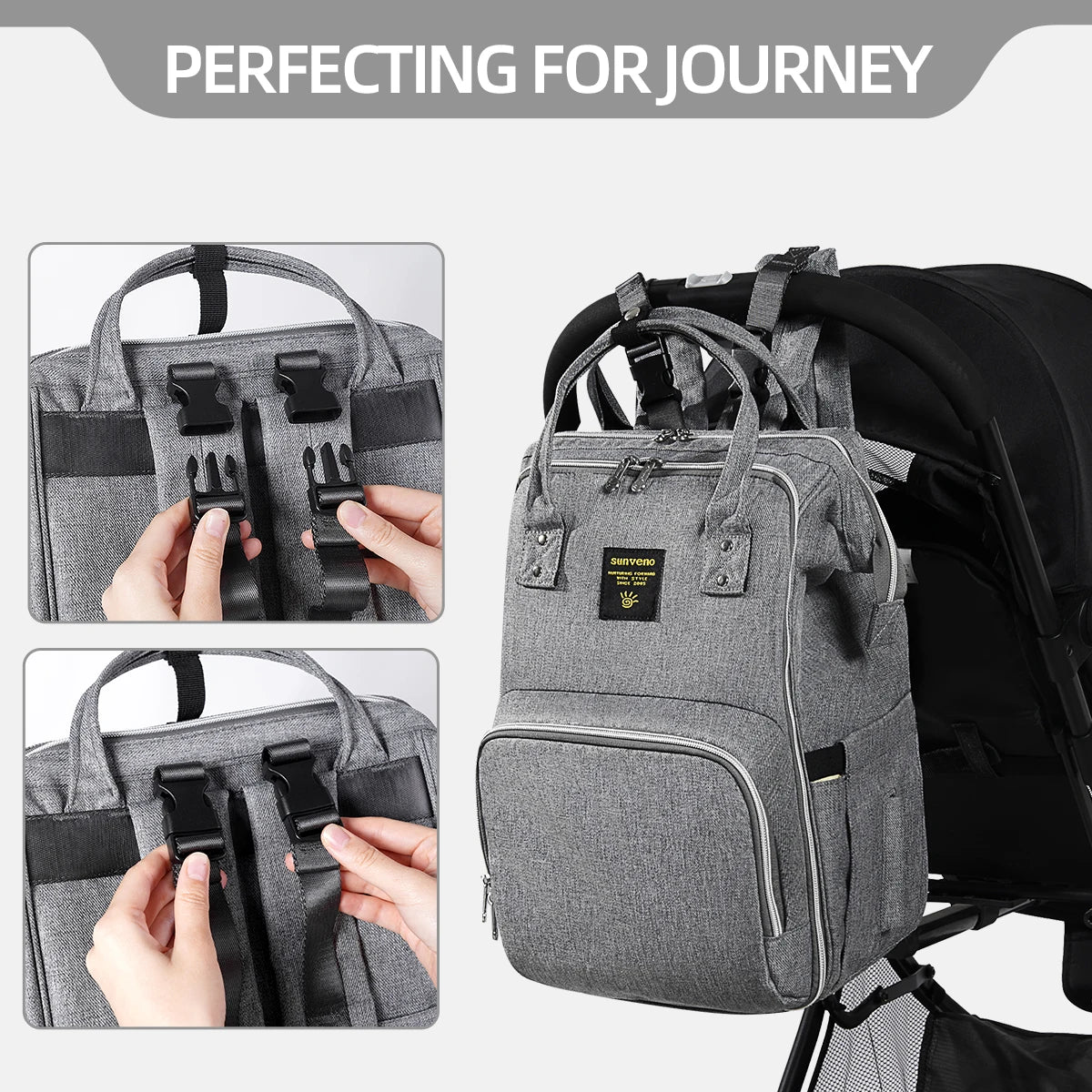 Stylish Upgrade Diaper Bag Backpack Multifunction Travel Back Pack Large Capacity