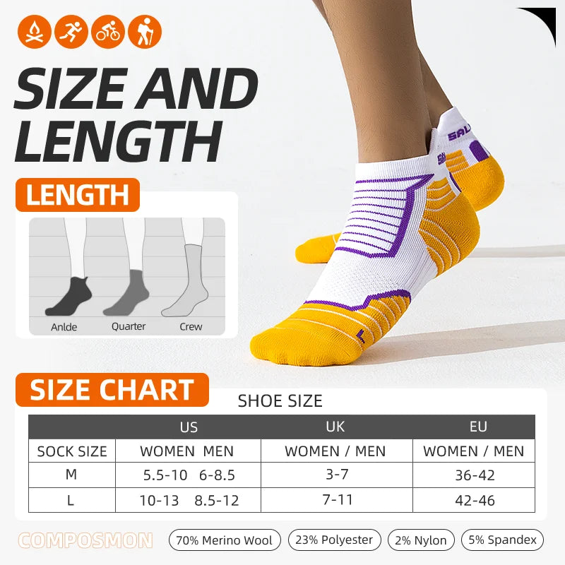 6-Pack Sports Socks with Shock Absorption And Wear-Resistant Features for Various Indoor And Outdoor Scenarios