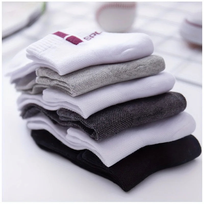 6 pairs of socks, men's mid length socks, anti odor socks, sweat absorbing