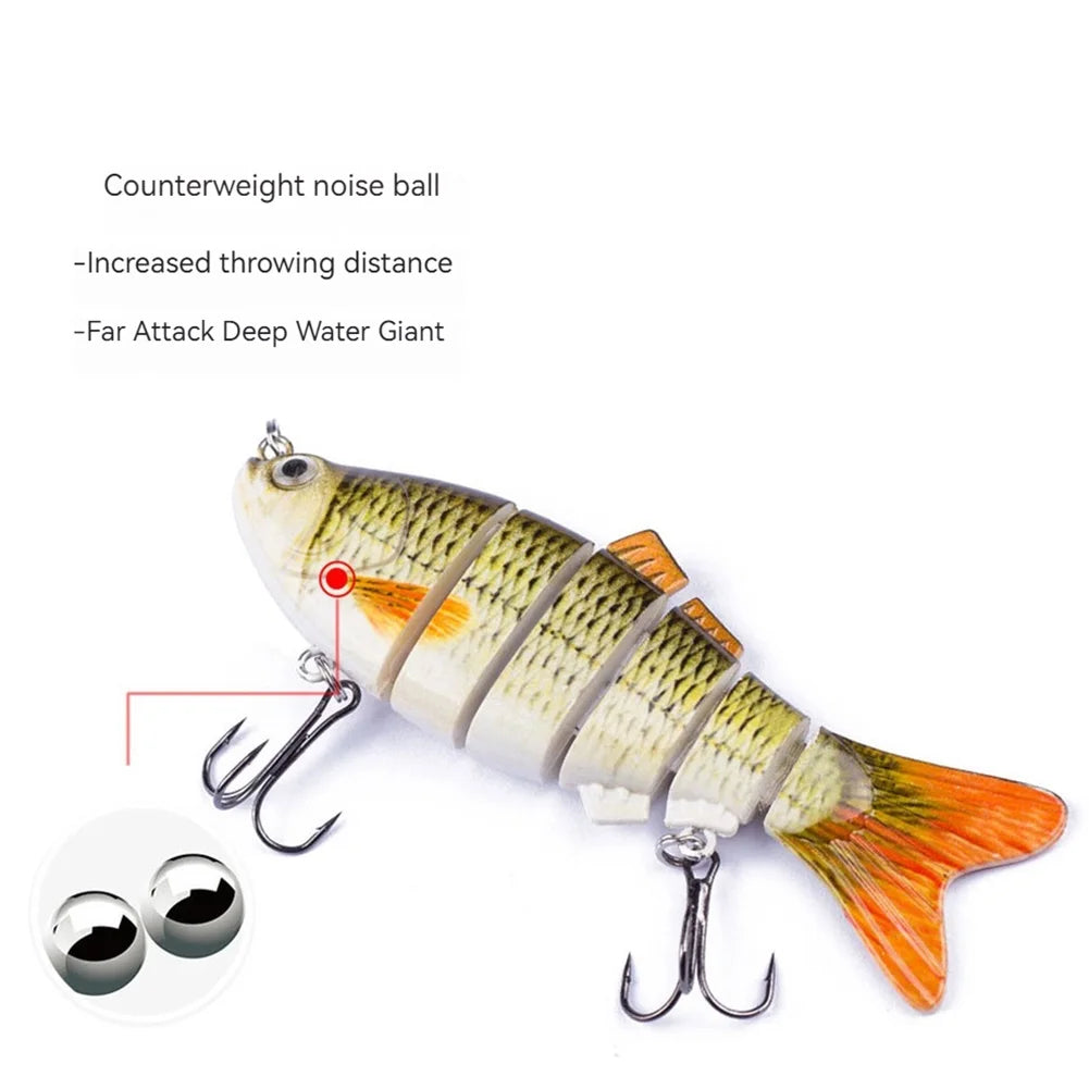 Robotic Fishing Lure with Treble Hooks Lifelike Slow Sinking Fish Bait Bionic Swimming