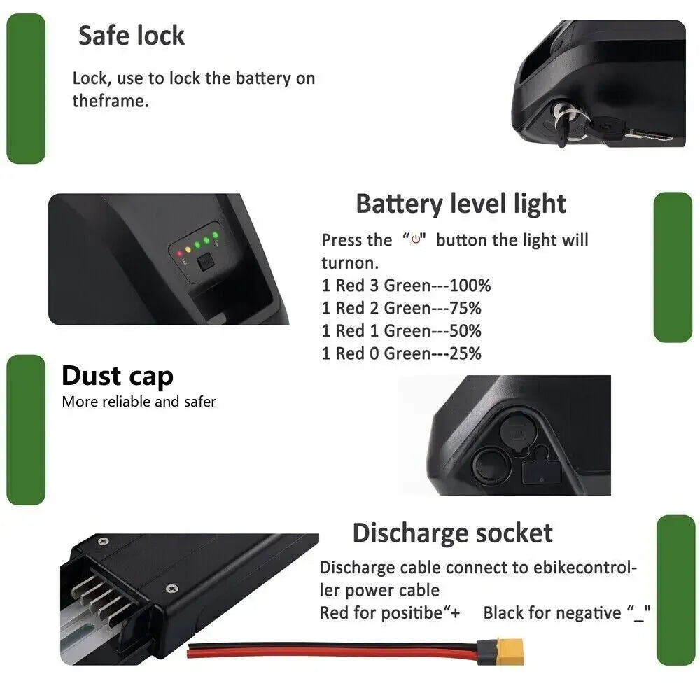 E-Bike Battery 36V 48V 20000mAh 20Ah Mountain Bicycle 1500W 1000W 750W 500W