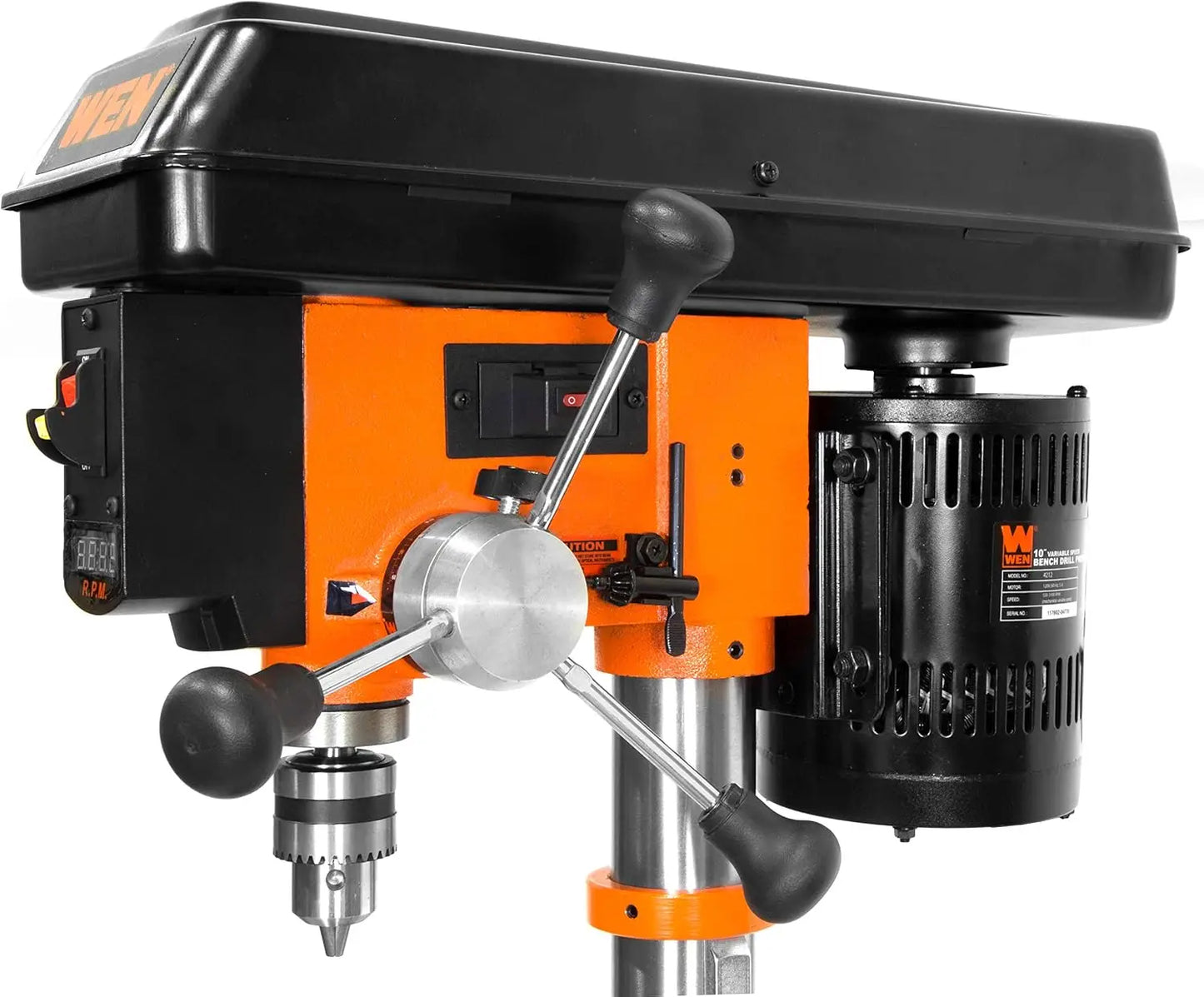 5-Amp 10-Inch Variable Speed Cast Iron Benchtop Drill Press with Laser